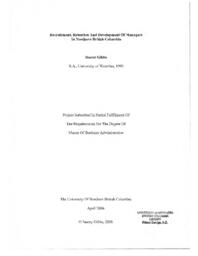 Recruitment, retention and development of managers in northern British Columbia