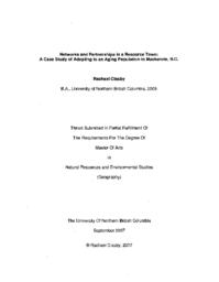Networks and partnerships in a resource town: A case study of adapting to an aging population in Mackenzie, B.C.