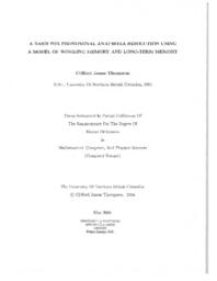 A basis for pronominal anaphora resolution using a model of working memory and long-term memory