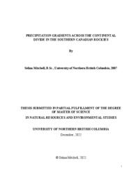 Precipitation gradients across the Continental Divide in the southern Canadian Rockies