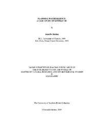 Planning for resilience: A case study of Kitimat, BC.