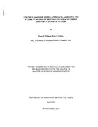 Porter’s diamond model approach: Assessing the competitiveness of British Columbia’s lumber industry’s exports to India