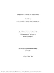 Mental health of children from divided families.