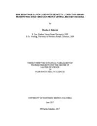 Risk behaviours associated with hepatitis C infection among persons who inject drugs in Prince George, British Columbia