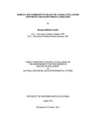 Habitat and community ecology of Canada lynx across intensively managed forest landscapes