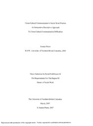 Cross-cultural communication in social work practice: An interpretive approach to cross-cultural communication difficulties.