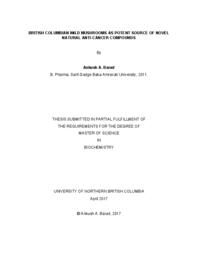 British Columbian wild mushrooms as potent source of novel natural anti-cancer compounds