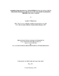 Temperature preference and distribution of juvenile Arctic grayling (Thymallus arcticus) in the Williston watershed, British Columbia Canada.