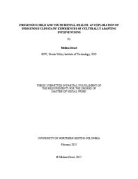 Indigenous child and youth mental health: An exploration of Indigenous clinicians’ experiences of culturally adapting interventions