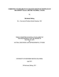 Community vulnerability to changing mountain snowpacks in the Robson Valley, British Columbia, Canada